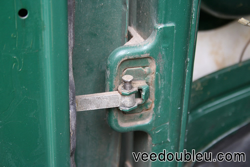 Door pin half out